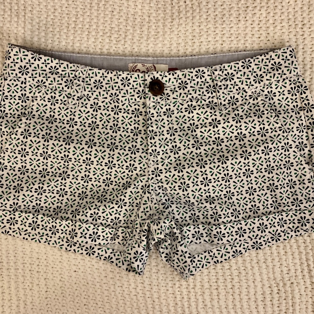 SO White Shorts with Blue/Green Flowers Size 1